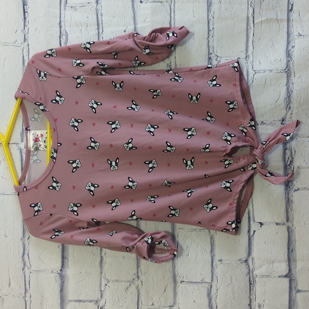 Jenna and Jessie Whimsical Dog Top Girls Shirt Size 7
